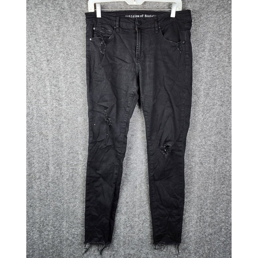 Articles of Society Fenton Skinny Jeans Womens 29 Distressed Raw Hem 5350PLB